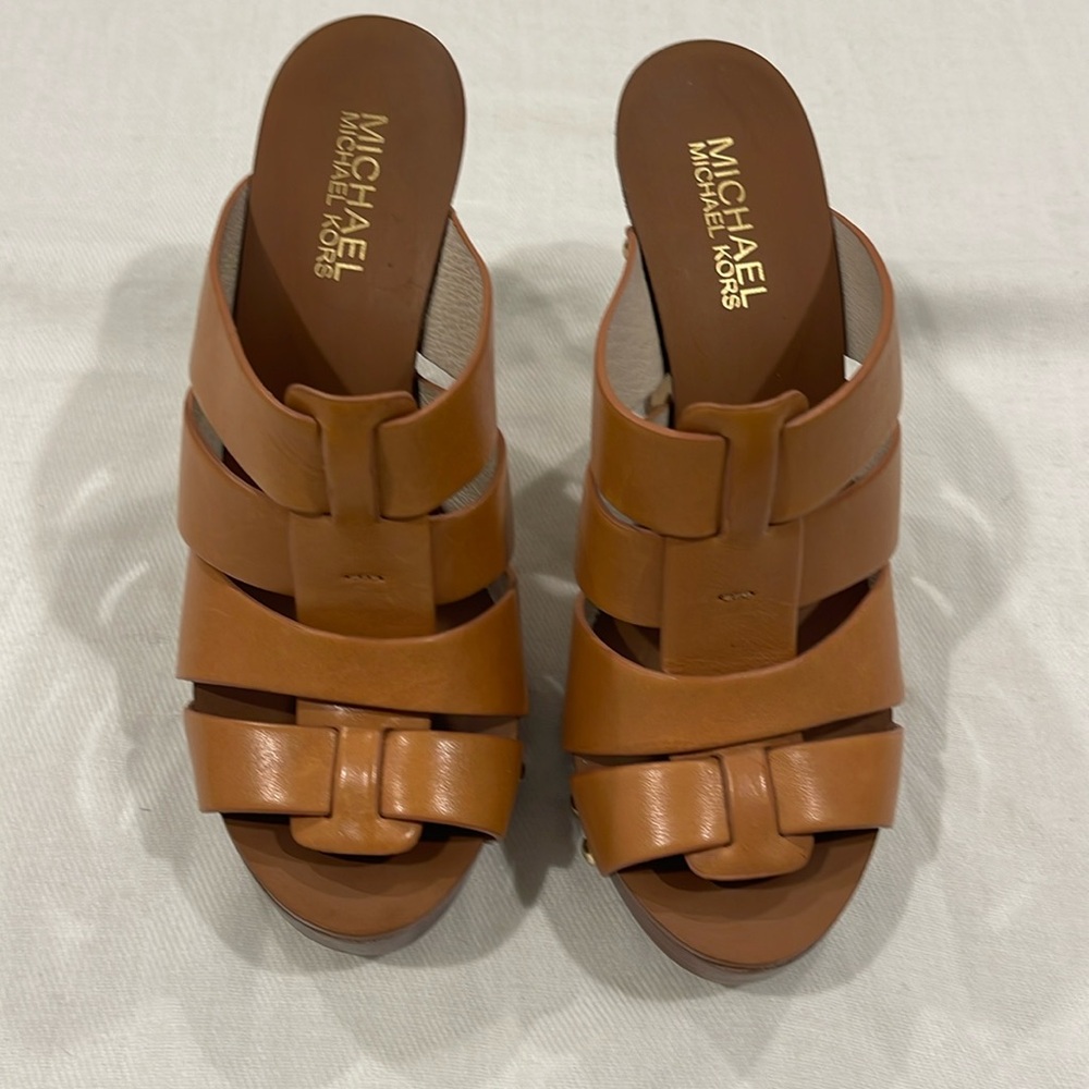 Michael Kors Tan Slip On Stiletto Heels 6 1/2 M